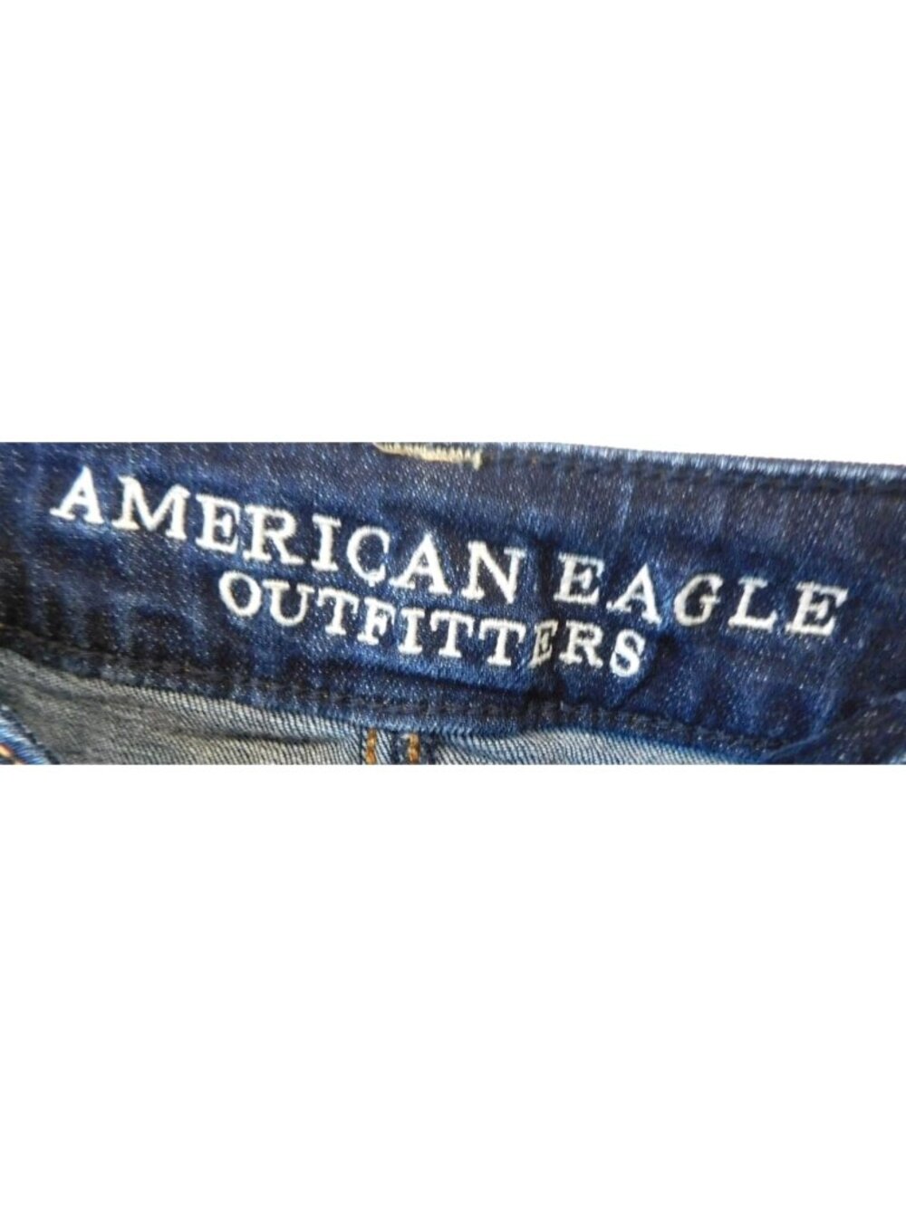 American Eagle Women Size 8 Blue Denim Super Stretch Jean Shortie Shorts - Picture 3 of 5